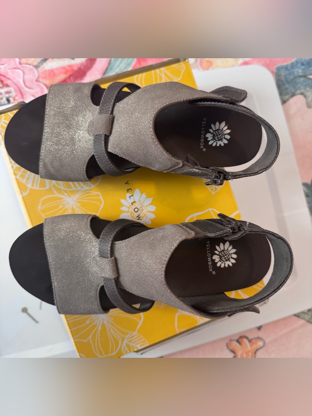 Yellow Box Women's Neutral Taupe Wedge Sandals - Picture 3 of 5